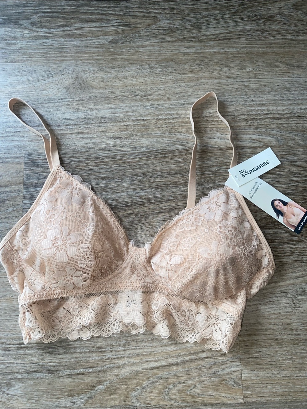 No Boundaries Floral Lace Bralette in Blush